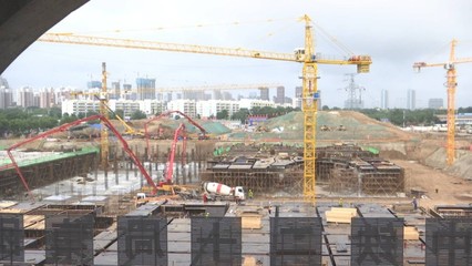 银西高铁庆阳站站前广场及交通枢纽项目主体结构完成50%